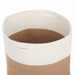 Set of 2 Cotton Baskets Beige and White ARDESEN