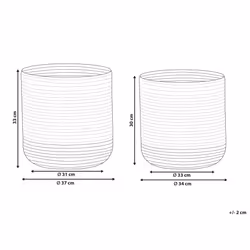 Set of 2 Jute Baskets Beige and Violet BULANIK