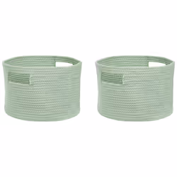 Set of 2 Cotton Baskets Green CHINIOT