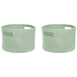 Set of 2 Cotton Baskets Green CHINIOT