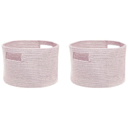 Set of 2 Cotton Baskets Pastel Pink CHINIOT