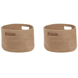 Set of 2 Cotton Baskets Pastel Beige CHINIOT