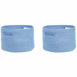 Set of 2 Cotton Baskets Blue CHINIOT