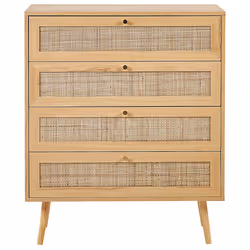 4 Drawer Chest PEROTE Rattan Light Brown - Additional view 4