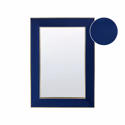 Wall Mirror LAUTREC 50 cm 70 cm Velvet Navy Blue