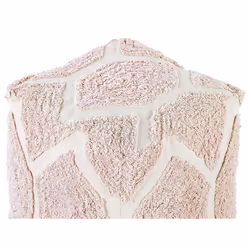Cotton Pouffe 40 x 40 cm Beige and Pink ROJHAN