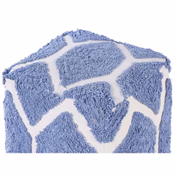 Cotton Pouffe 40 x 40 cm Beige and Blue ROJHAN