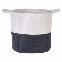 Set of 2 Cotton Baskets White and Black PAZHA