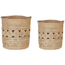 Set of 2 Jute Baskets Natural ALANG