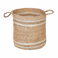 Set of 3 Jute Baskets Natural and Beige ZHOB