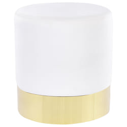Pouffe SOPHIA Velvet White 39 cm 39 cm 40 cm