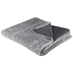 Blanket 200 x 220 cm Grey SARASWATI