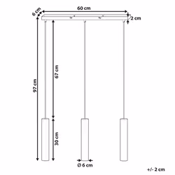 3 Light Pendant Lamp Brass BROSNA