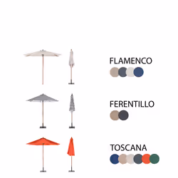 Garden Dining Set 6 Seater JAVA with Parasol (12 Options) Acacia Wood Light Brown