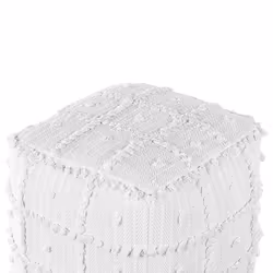 Pouffe HARNAI Cotton White 40 cm 40 cm 40 cm