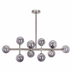 10 Light Pendant Lamp Silver RAMIS
