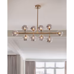 10 Light Pendant Lamp Silver RAMIS