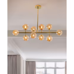 10 Light Pendant Lamp Gold RAMIS