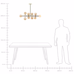 10 Light Pendant Lamp Gold RAMIS