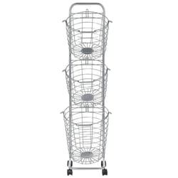 Basket Stand AYAPAL with Wheels Metal Silver