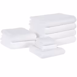 Set of 9 Towels MITIARO Terry Cotton White