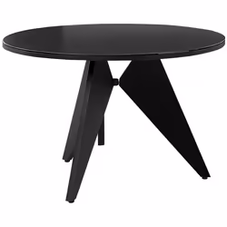 Garden Dining Table OLMETTO 83 cm 110 cm Glass Black