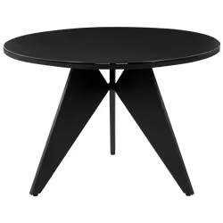Garden Dining Table OLMETTO 83 cm 110 cm Glass Black