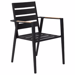 Set of 6 Garden Chairs with Cushions TAVIANO Metal Black