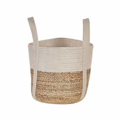 Jute Basket Beige and White SONIPAT