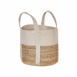 Jute Basket Beige and White SONIPAT