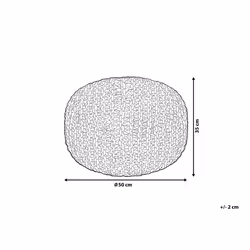 Cotton Knitted Pouffe 50 x 35 cm White and Pink CONRAD