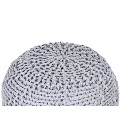 Cotton Knitted Pouffe 50 x 35 cm Grey PRIENE