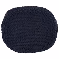 Pouffe PRIENE Cotton Black 50 cm 50 cm 35 cm