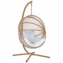 Hanging Chair with Stand ACRI PE Rattan Beige