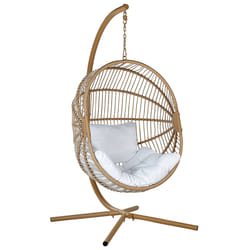 Hanging Chair with Stand ACRI PE Rattan Beige