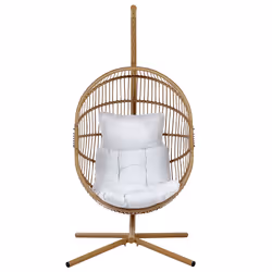 Hanging Chair with Stand ACRI PE Rattan Beige