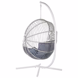 Hanging Chair with Stand ACRI PE Rattan White