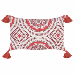 Set of 2 Decorative Cushions ANTHEMIS Cotton 30 x 50 cm Red Oriental Pattern