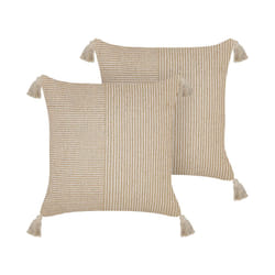 Set of 2 Cotton Cushions 45 x 45 cm Beige ARALIA