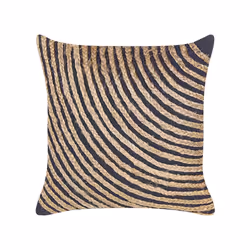 Cotton Cushion with Braided Jute 45 x 45 cm Beige and Black BERGENIA