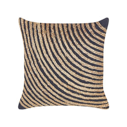 Cotton Cushion with Braided Jute 45 x 45 cm Beige and Black BERGENIA