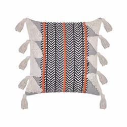 Cotton Cushion Chevron Pattern 45 x 45 cm Multicolour BOUVARDIA