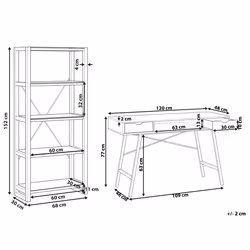 Home Office Set White and Light Wood JENKS/CLARITA