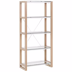 Home Office Set White and Light Wood JENKS/CLARITA