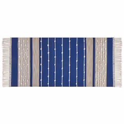 Cotton Area Rug 80 x 150 cm Blue and Beige KONDHALI