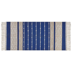 Cotton Area Rug 80 x 150 cm Blue and Beige KONDHALI