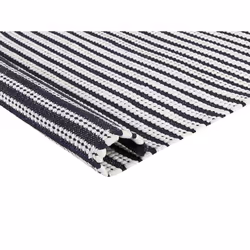 Cotton Area Rug 80 x 150 cm White and Blue SOFULU
