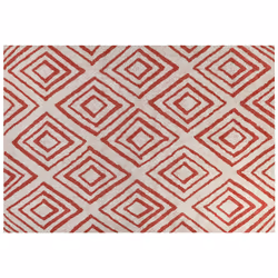 Shaggy Cotton Area Rug 160 x 230 cm Off-White and Red HASKOY