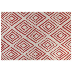 Shaggy Cotton Area Rug 160 x 230 cm Off-White and Red HASKOY