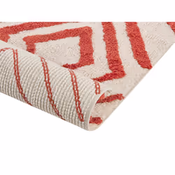Shaggy Cotton Area Rug 160 x 230 cm Off-White and Red HASKOY - Additional view 4